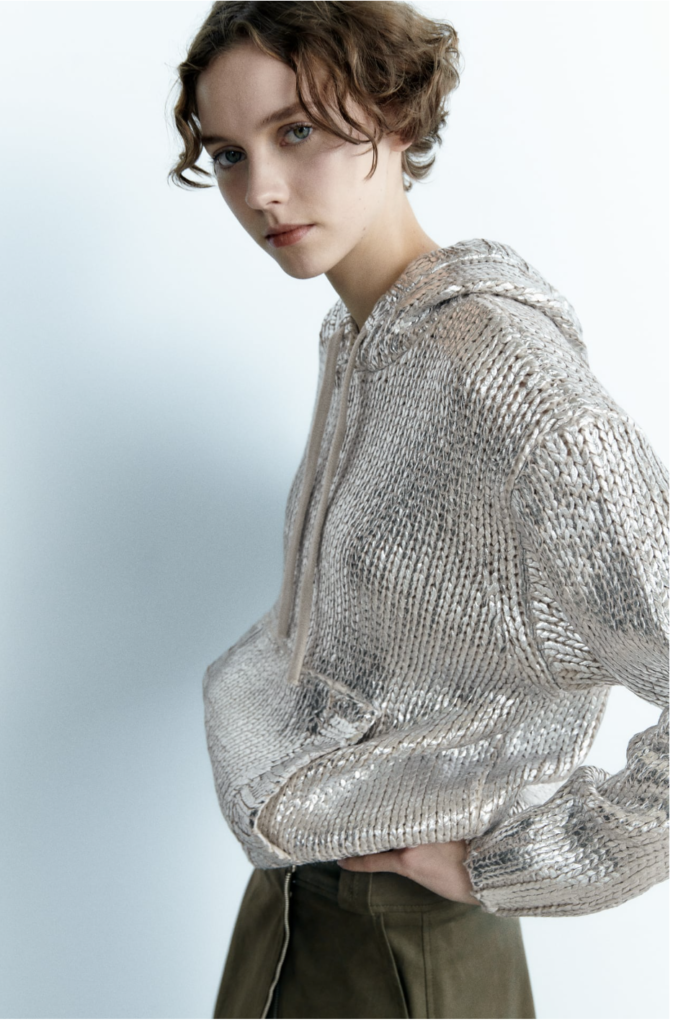 Zara Felpa argento in maglia