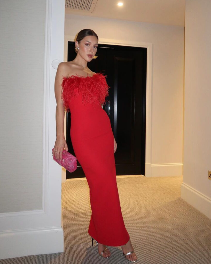 Outfit feste: vestito rosso